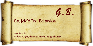 Gajdán Bianka névjegykártya